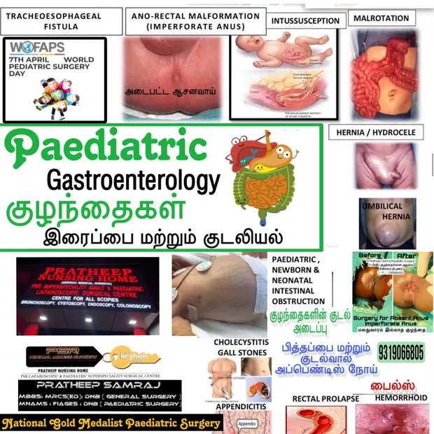 Hospital chart on paediatric gastroenterology including intestinal obstruction and anorectal conditions
